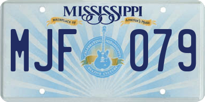 MS license plate MJF079