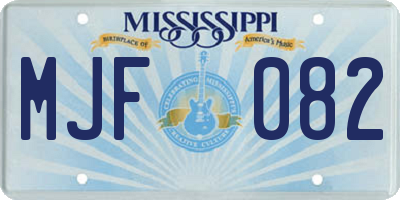 MS license plate MJF082