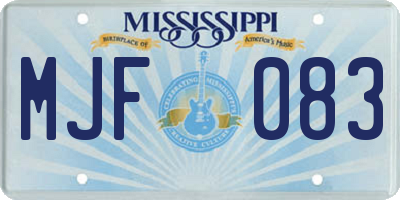 MS license plate MJF083