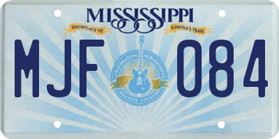 MS license plate MJF084