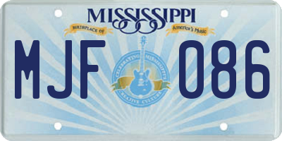 MS license plate MJF086