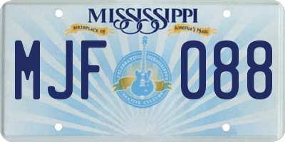 MS license plate MJF088