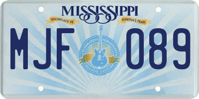 MS license plate MJF089
