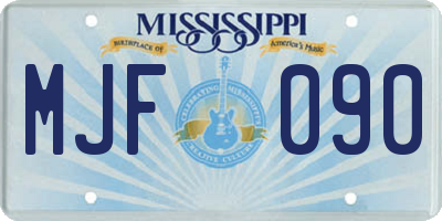 MS license plate MJF090