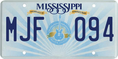 MS license plate MJF094