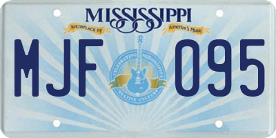 MS license plate MJF095
