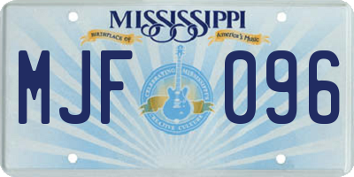 MS license plate MJF096