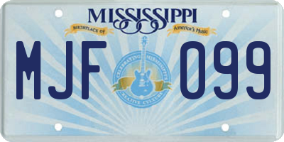 MS license plate MJF099