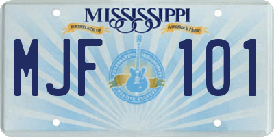 MS license plate MJF101