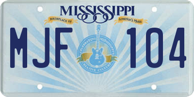 MS license plate MJF104