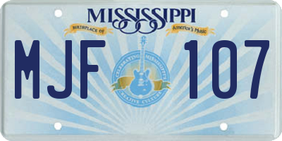 MS license plate MJF107