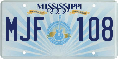MS license plate MJF108