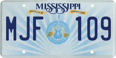 MS license plate MJF109