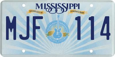 MS license plate MJF114