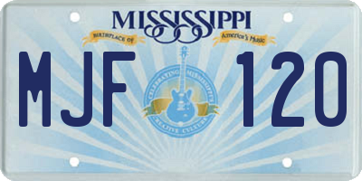 MS license plate MJF120