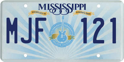 MS license plate MJF121