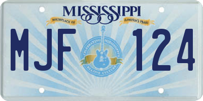 MS license plate MJF124