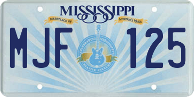 MS license plate MJF125