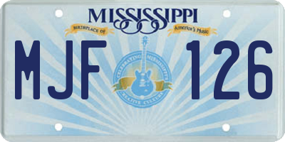 MS license plate MJF126