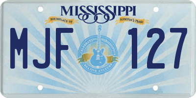 MS license plate MJF127