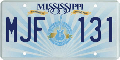 MS license plate MJF131