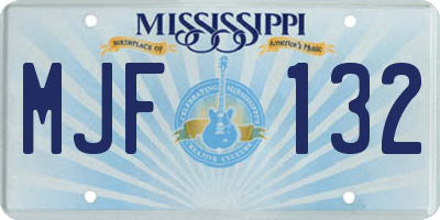 MS license plate MJF132