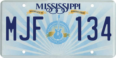 MS license plate MJF134