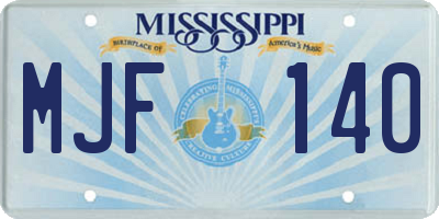 MS license plate MJF140