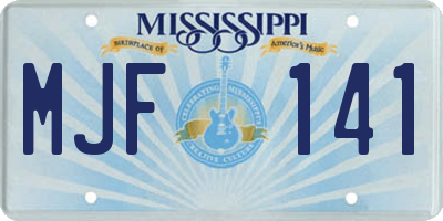 MS license plate MJF141