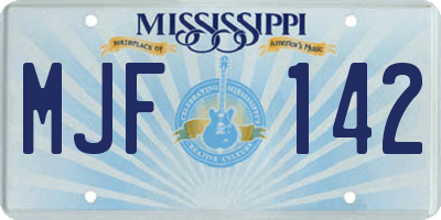 MS license plate MJF142