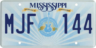 MS license plate MJF144
