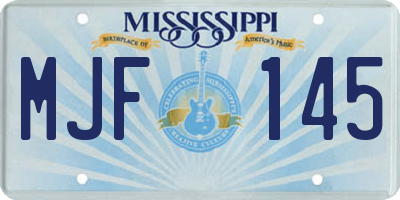 MS license plate MJF145
