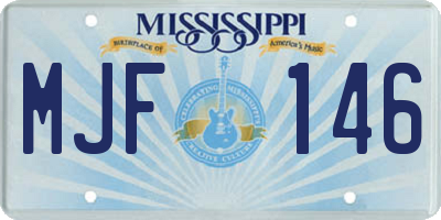 MS license plate MJF146
