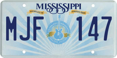MS license plate MJF147