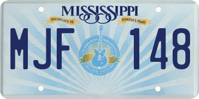 MS license plate MJF148