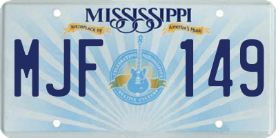 MS license plate MJF149