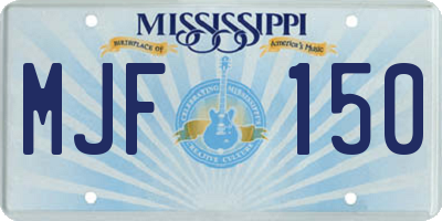 MS license plate MJF150