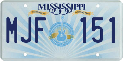 MS license plate MJF151