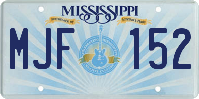MS license plate MJF152