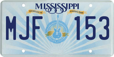 MS license plate MJF153