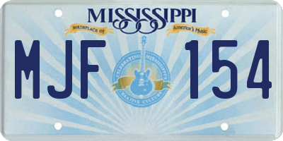 MS license plate MJF154