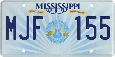 MS license plate MJF155