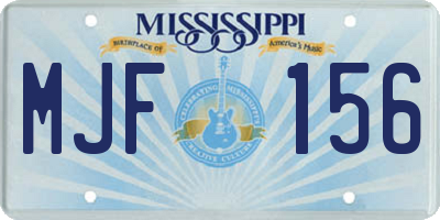 MS license plate MJF156
