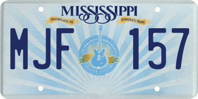 MS license plate MJF157
