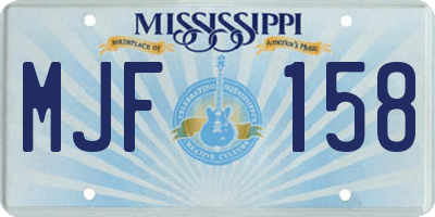MS license plate MJF158
