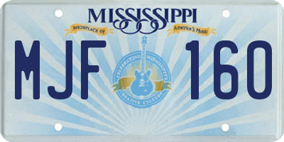 MS license plate MJF160