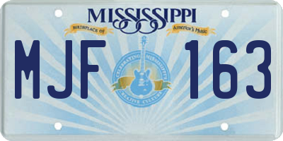 MS license plate MJF163