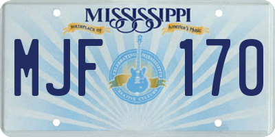 MS license plate MJF170