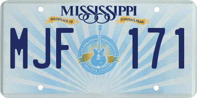 MS license plate MJF171