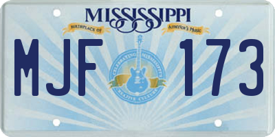 MS license plate MJF173